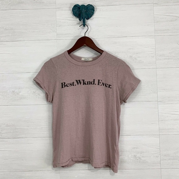 Junk Food Clothing Tops - Junk Food Mauve Purple BEST WEEKEND EVER Tee